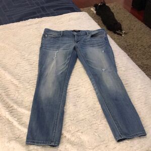 Light wash Express skinny jeans